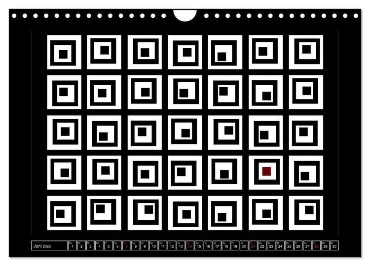 Produktbild: SCHWARZ, WEI&szlig;, ROT (Wandkalender 2026 DIN A4 quer), CALVENDO Monatskalender