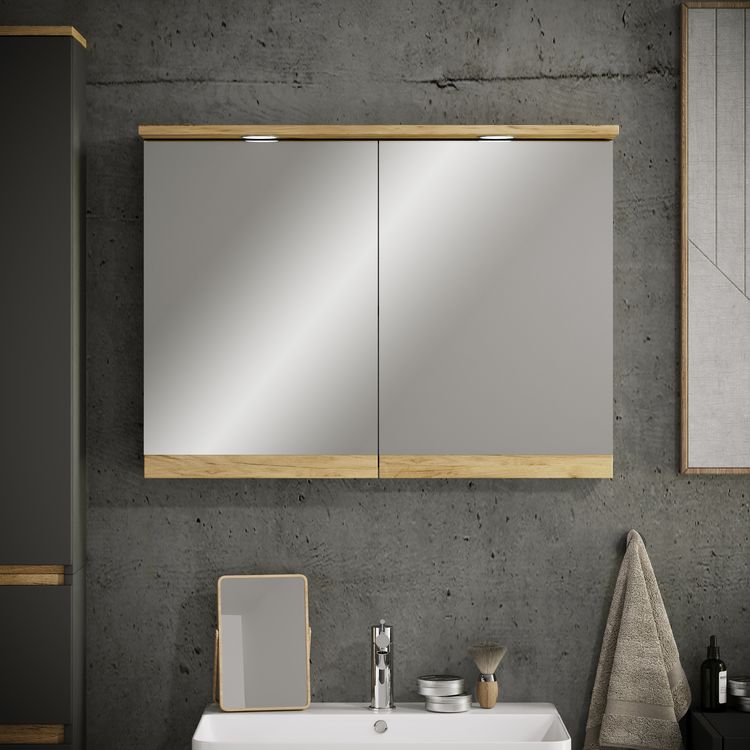 Produktbild: LED Bad Spiegelschrank Steckdose 59x80x23 Cosila