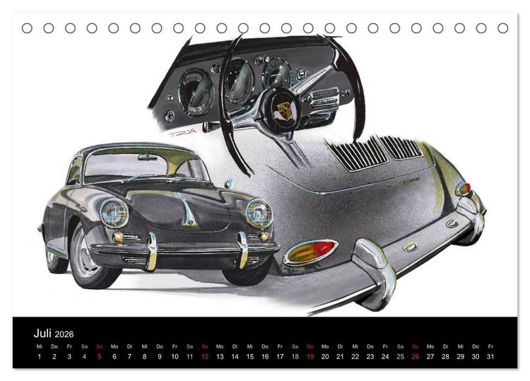 Produktbild: Classic Car Art by Reinhold Art&acute;s (Tischkalender 2026 DIN A5 quer), CALVENDO Monatskalender