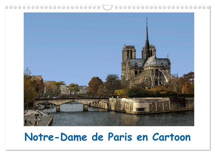 Produktbild: Notre-Dame de Paris en Cartoon (Calendrier mural 2026 DIN A3 vertical), CALVENDO calendrier mensuel