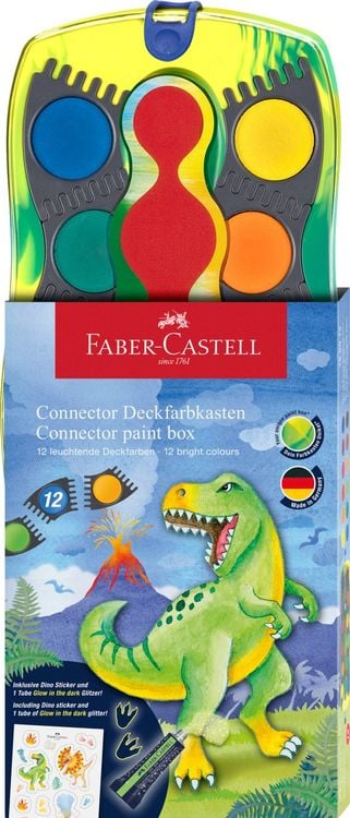 Produktbild: Faber-Castell Farbkasten Connector 12 Farben Dino