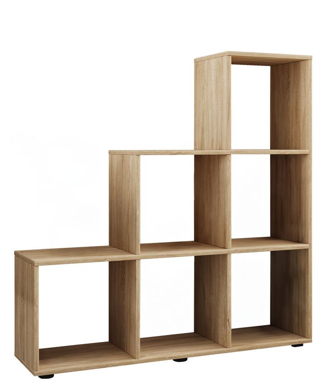 Produktbild: Holz Stand Treppenregal Regal 6 F&auml;cher Nitas