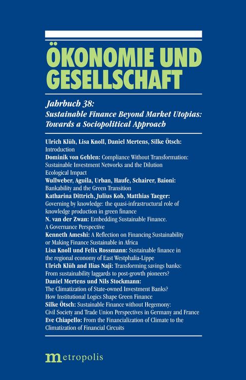 Produktbild: Sustainable Finance Beyond Market Utopias