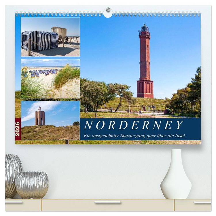 Produktbild: Norderney Spaziergang (hochwertiger Premium Wandkalender 2026 DIN A2 quer), Kunstdruck in Hochglanz