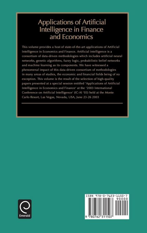 Produktbild: Applications of Artificial Intelligence in Finance and Economics