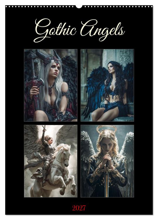 Produktbild: Gothic Angels (Wandkalender 2027 DIN A2 hoch), CALVENDO Monatskalender