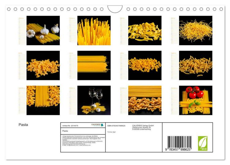 Produktbild: Pasta (Wandkalender 2026 DIN A4 quer), CALVENDO Monatskalender