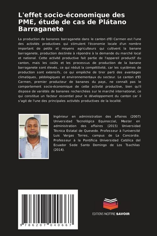 Produktbild: L'effet socio-&eacute;conomique des PME, &eacute;tude de cas de Pl&aacute;tano Barraganete