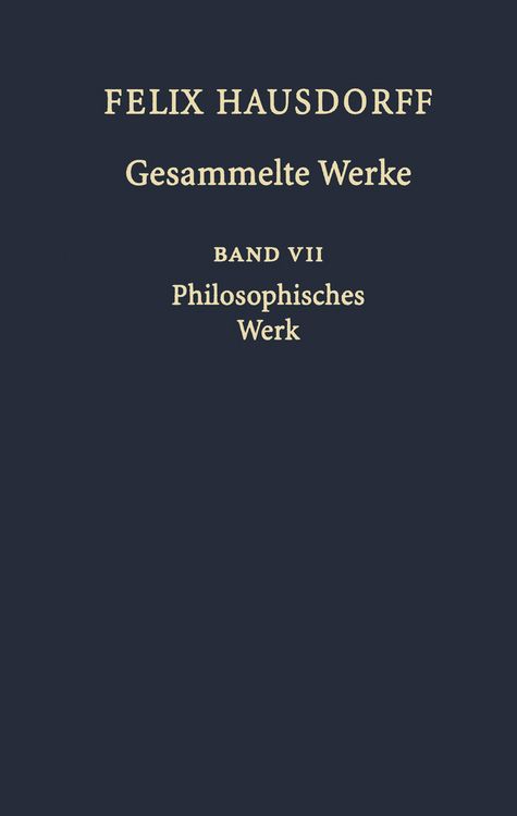 Produktbild: Felix Hausdorff - Gesammelte Werke Band VII