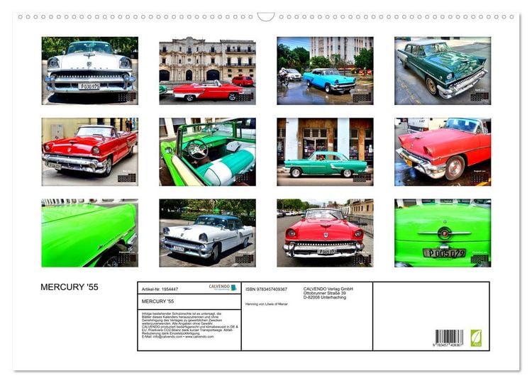 Produktbild: MERCURY '55 (Wandkalender 2026 DIN A2 quer), CALVENDO Monatskalender