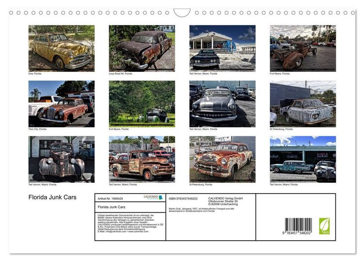 Produktbild: Florida Junk Cars (Wandkalender 2026 DIN A3 quer), CALVENDO Monatskalender