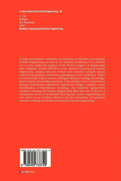 Produktbild: Machine Learning and Systems Engineering
