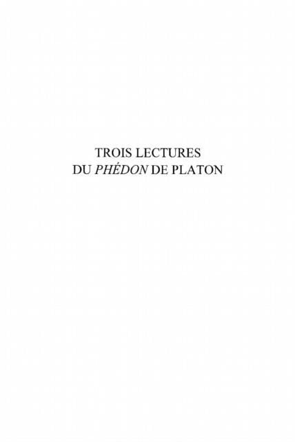 Produktbild: Trois lectures du phedon de platon