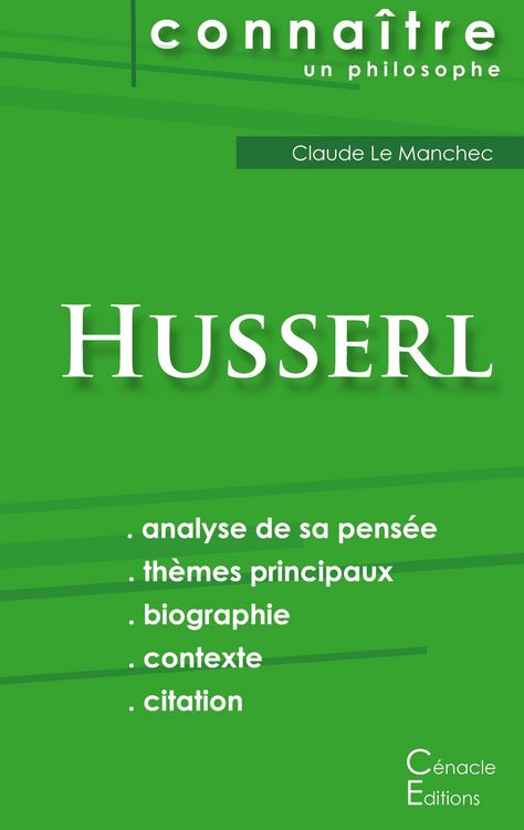 Produktbild: Comprendre Husserl (analyse compl&egrave;te de sa pens&eacute;e)
