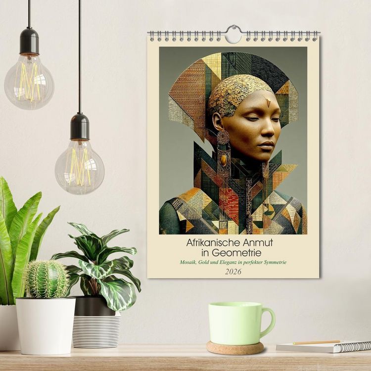 Produktbild: Afrikanische Anmut in Geometrie (Wandkalender 2026 DIN A4 hoch), CALVENDO Monatskalender