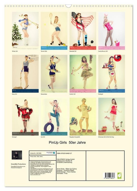 Produktbild: PinUp Girls 50er Jahre (Wandkalender 2026 DIN A2 hoch), CALVENDO Monatskalender