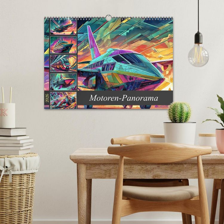 Produktbild: Motoren-Panorama (Wandkalender 2026 DIN A3 quer), CALVENDO Monatskalender