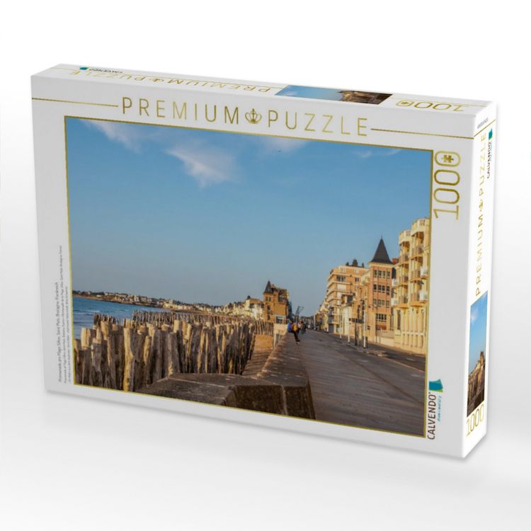 Produktbild: CALVENDO Puzzle Promenade am Plage Sillon, Saint Malo, Bretagne, Frankreich | 1000 Teile Lege-Gr&ouml;&szlig;e 64x48cm Foto-Puzzle f&uuml;r gl&uuml;ckliche Stunden