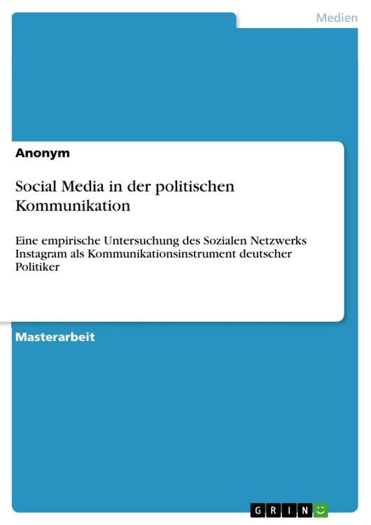 Produktbild: Social Media in der politischen Kommunikation