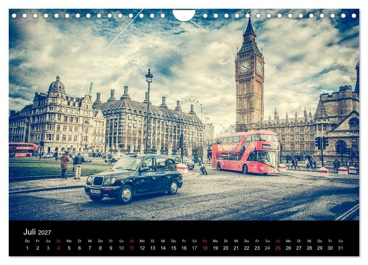 Produktbild: London an der Themse (Wandkalender 2027 DIN A4 quer), CALVENDO Monatskalender