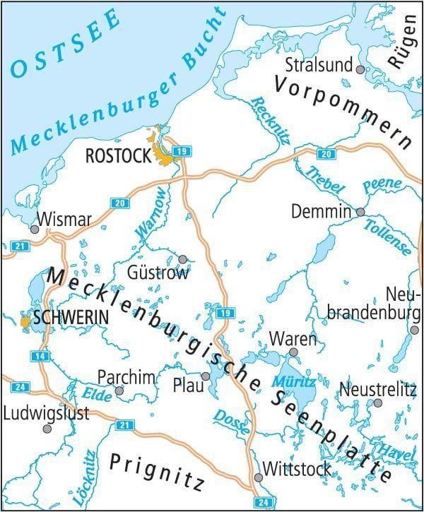 Produktbild: BVA ADFC Radtourenkarte Ostseek&uuml;ste Mecklenburg 1:150.000