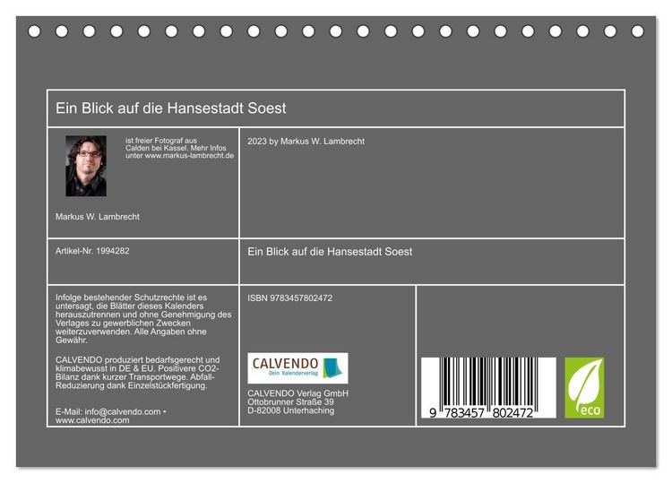 Produktbild: Ein Blick auf die Hansestadt Soest (Tischkalender 2026 DIN A5 quer), CALVENDO Monatskalender