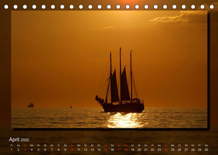Produktbild: Abends am Meer (Tischkalender 2022 DIN A5 quer)