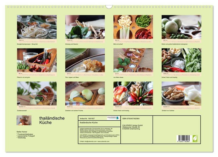 Produktbild: thail&auml;ndische K&uuml;che (Wandkalender 2026 DIN A2 quer), CALVENDO Monatskalender
