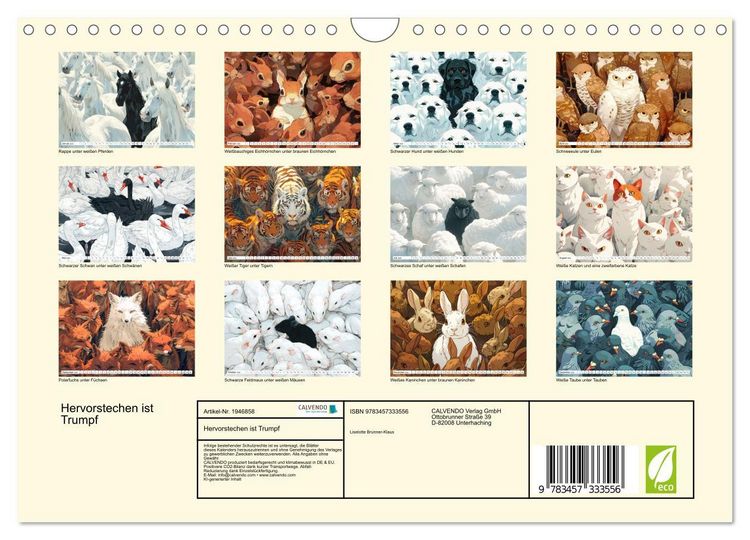 Produktbild: Hervorstechen ist Trumpf (Wandkalender 2026 DIN A4 quer), CALVENDO Monatskalender