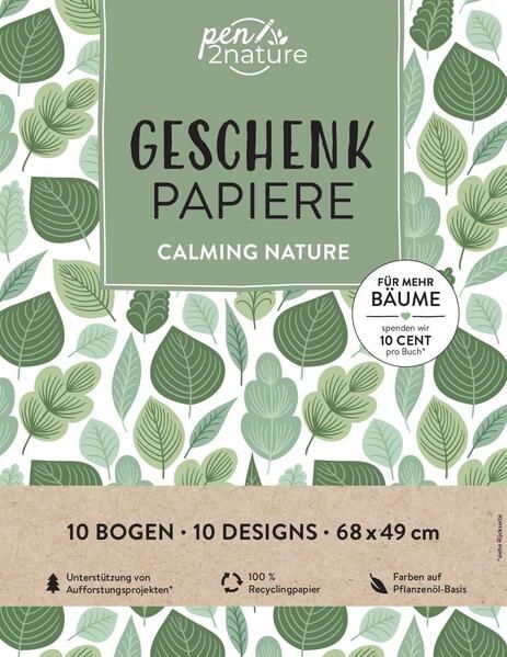 Produktbild: Geschenkpapier-Buch Calming Nature | 100% Recyclingpapier