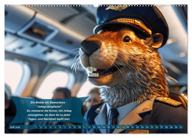 Produktbild: Tierisch lustige Stewardessen (hochwertiger Premium Wandkalender 2026 DIN A2 quer), Kunstdruck in Hochglanz