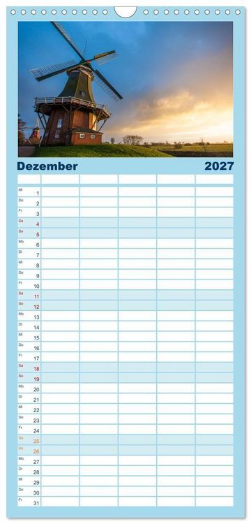 Produktbild: Familienplaner 2027 - Greetsiel in Ostfriesland mit 5 Spalten (Wandkalender, 21 x 45 cm) CALVENDO