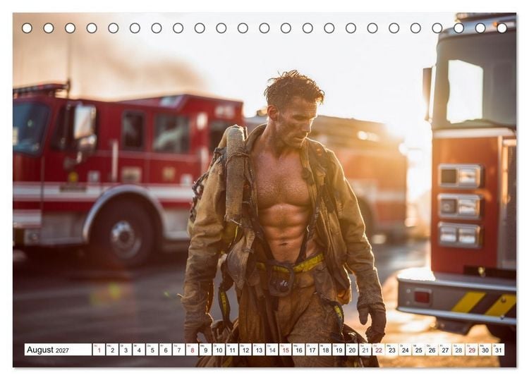 Produktbild: Feuerwehrm&auml;nner - Sexy K&ouml;rper und hei&szlig;e Flammen (Tischkalender 2027 DIN A5 quer), CALVENDO Monatskalender