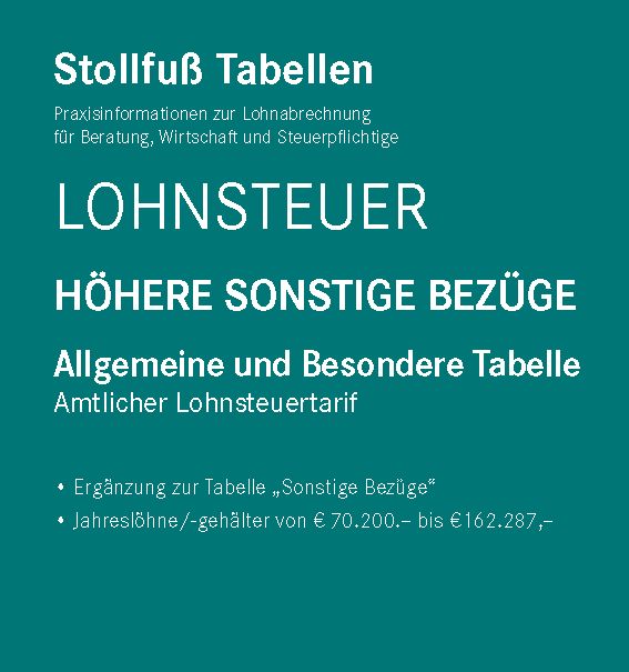 Produktbild: Tabelle, Lohnsteuer 2024 H&ouml;here Sonstige Bez&uuml;ge Sonderausgabe Dezember