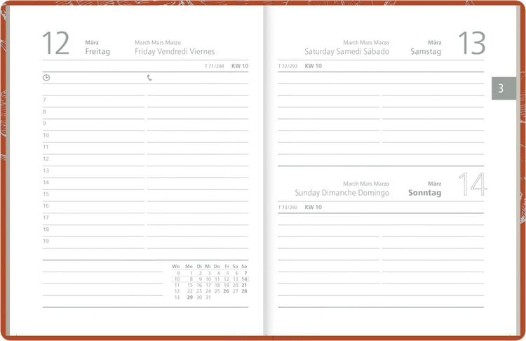 Produktbild: Taschenkalender 1T/1S chestnut Blauer Engel 2027