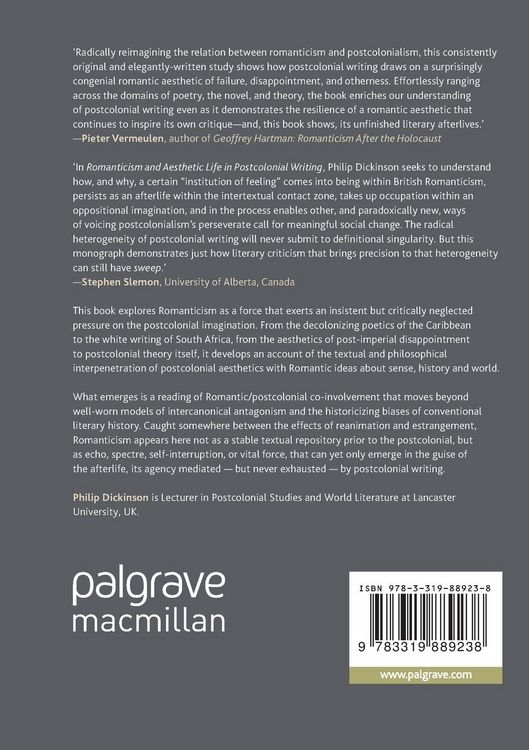Produktbild: Romanticism and Aesthetic Life in Postcolonial Writing