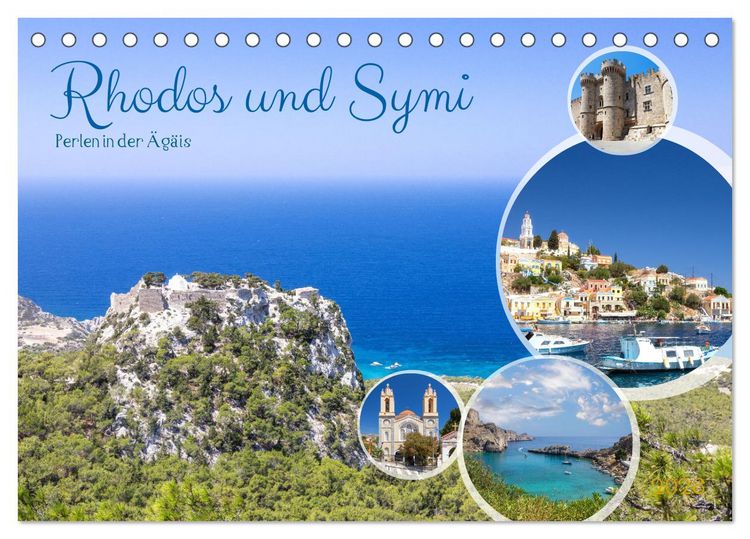 Produktbild: Rhodos und Symi, Perlen in der &Auml;gis (Tischkalender 2026 DIN A5 quer), CALVENDO Monatskalender