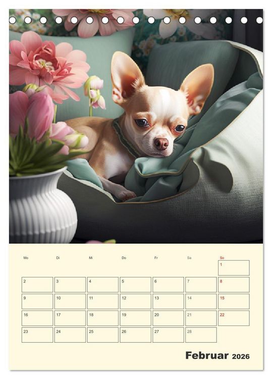 Produktbild: Witzige Chihuahuas. Gl&uuml;ckliche Temperamentb&uuml;ndel (Tischkalender 2026 DIN A5 hoch), CALVENDO Monatskalender