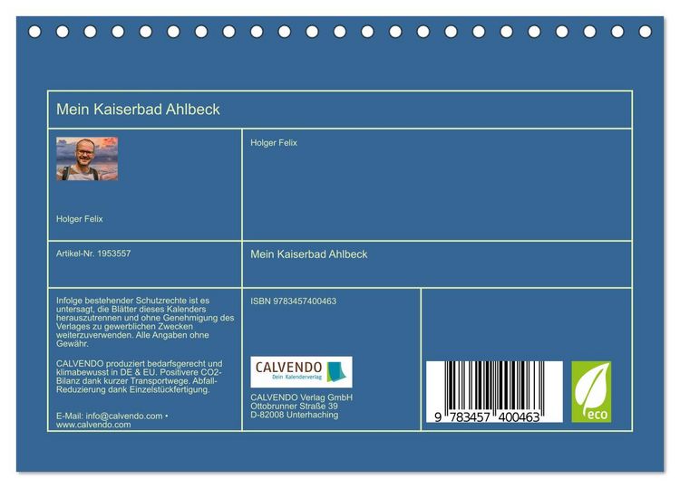 Produktbild: Mein Kaiserbad Ahlbeck (Tischkalender 2026 DIN A5 quer), CALVENDO Monatskalender