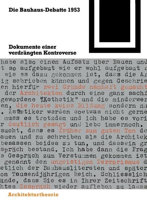 Produktbild: Die Bauhaus-Debatte 1953