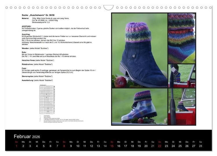 Produktbild: Sockenkalender Bootsocks 2026 (Wandkalender 2026 DIN A3 quer), CALVENDO Monatskalender