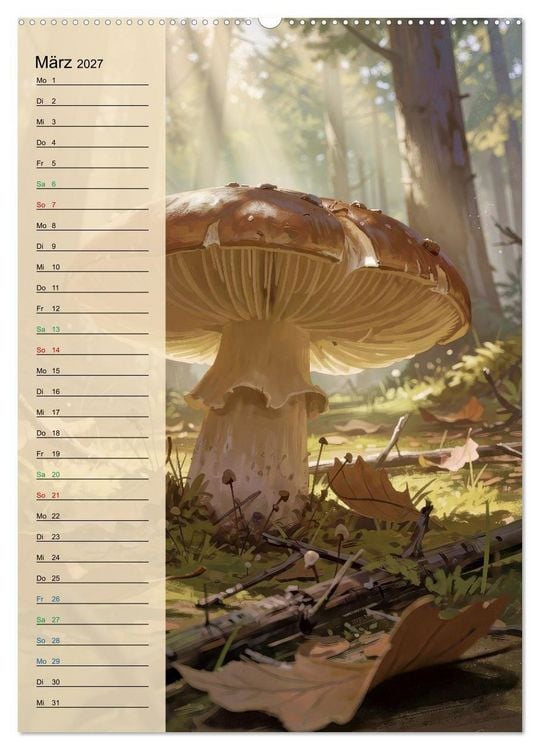 Produktbild: Pilze wie im M&auml;rchen (hochwertiger Premium Wandkalender 2027 DIN A2 hoch), Kunstdruck in Hochglanz