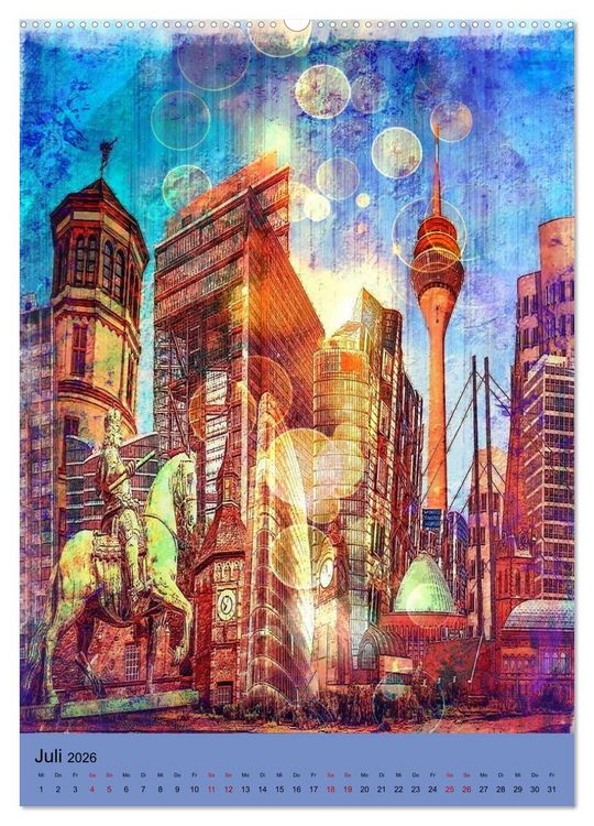 Produktbild: D&uuml;sseldorf die Stadt am Rhein (Wandkalender 2026 DIN A2 hoch), CALVENDO Monatskalender