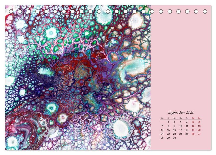 Produktbild: Farbfantasien - Pouring (Tischkalender 2026 DIN A5 quer), CALVENDO Monatskalender