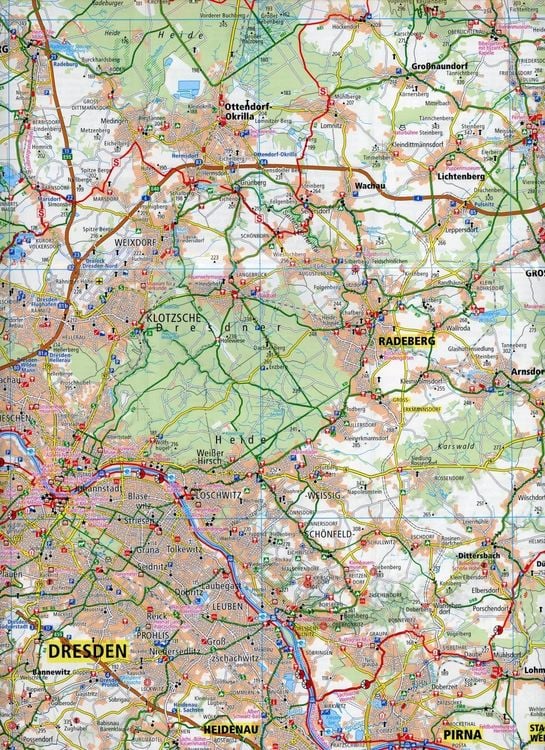 Produktbild: Publicpress Radkarte Dresden, Elbland, Osterzgebirge, S&auml;chsische Schweiz 1:100.000