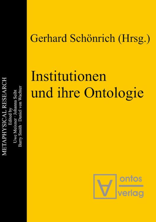 Produktbild: Institutionen und ihre Ontologie
