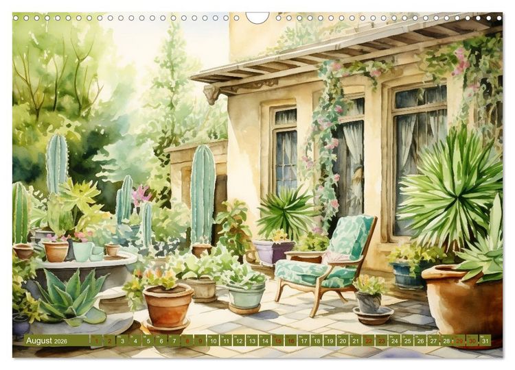 Produktbild: Lauschige Gartenecken (Wandkalender 2026 DIN A3 quer), CALVENDO Monatskalender
