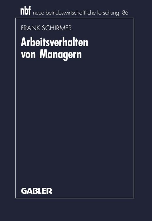 Produktbild: Arbeitsverhalten von Managern