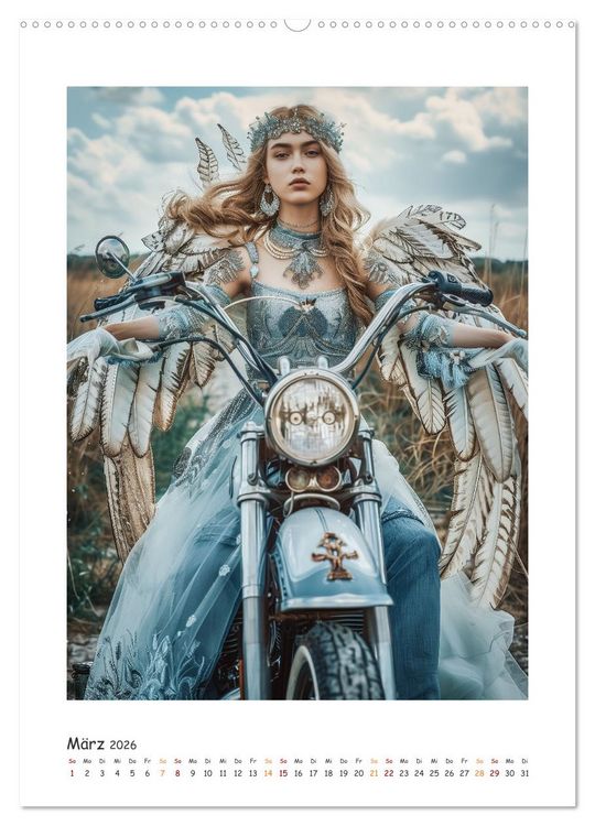 Produktbild: Fahrt ins Abenteuer - Angel-Bikerinnen erkunden die Welt (hochwertiger Premium Wandkalender 2026 DIN A2 hoch), Kunstdruck in Hochglanz