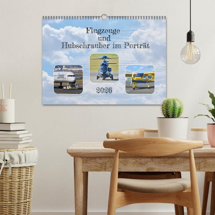 Produktbild: Flugzeuge und Hubschrauber im Portr&auml;t (Wandkalender 2026 DIN A3 quer), CALVENDO Monatskalender